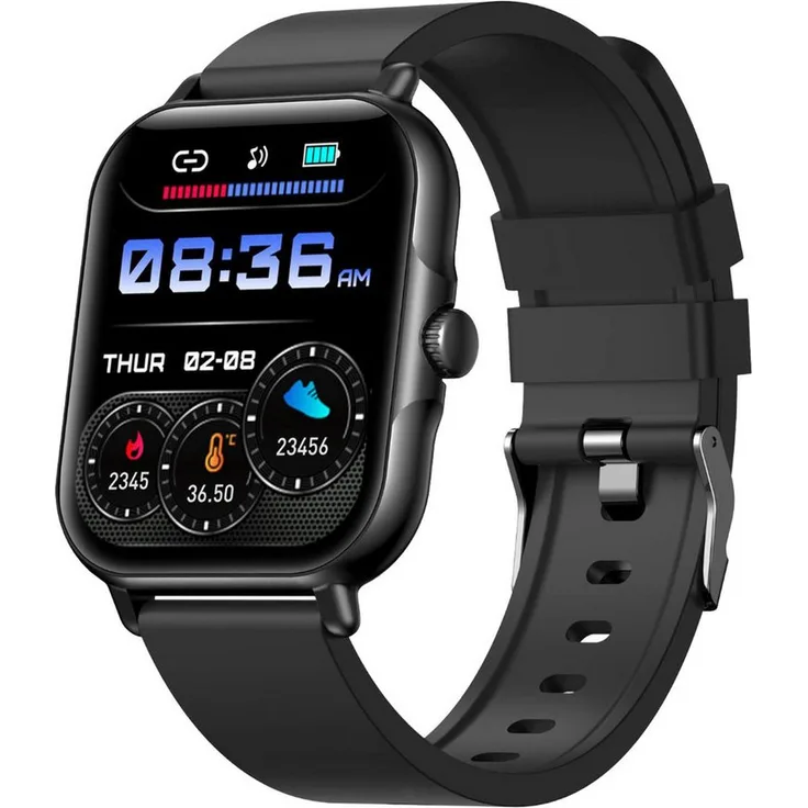 fontastic Smartwatch 1.83 Zoll, Bluetooth-Anrufe, Fitness Tracker, Puls- und SpO2-Messung, spritzwassergeschützt, bis zu 6 Tage Akkulaufzeit