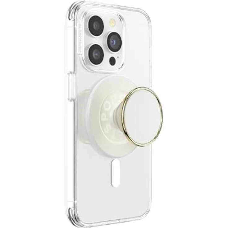 PopSockets runder PopGrip, kompatibel mit MagSafe, inkl. Adapterring, kabelloses Laden, Enamel Coconut Creme – Bild 1