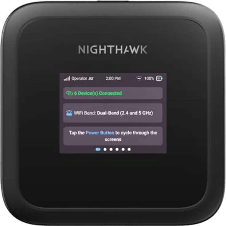 Netgear Nighthawk M3 5G-Mobilrouter mit WiFi 6, bis zu 2,5 GBit/s, entsperrter SIM-Steckplatz, tragbarer WLAN-Hotspot, 5G- und 4G-MiFi, AX3600 WiFi 6, bis zu 32 Geräte (MH3150)
