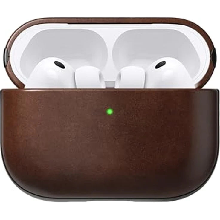 Nomad Modern Leather Case für AirPods Pro (3. Generation), Echtleder und Polycarbonat, kabelloses Laden, Rustic Brown – Bild 8