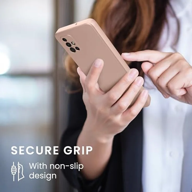 kwmobile Handyhülle für Samsung Galaxy A51 - weiche Silikon Case mit metallischem Schimmer in Metallic Rosegold - rutschfest und reißfest – Bild 4