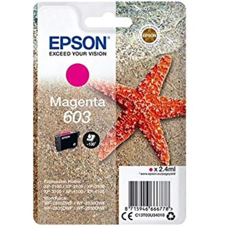 Epson Original 603 Tinte Seestern, WF-2830DWF WF-2835DWF WF-2850DWF XP-2100 XP-2105 XP-3100 XP-3105 XP-4100 XP-4105 (Gelb) – Bild 4