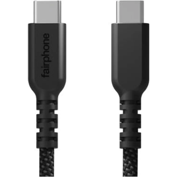 Fairphone USB C - USB C/USB A Kabel, 1 m, USB 2.0, 240 W, hergestellt aus 55 % recycelten Materialien, Elektromüll-neutral – Bild 2