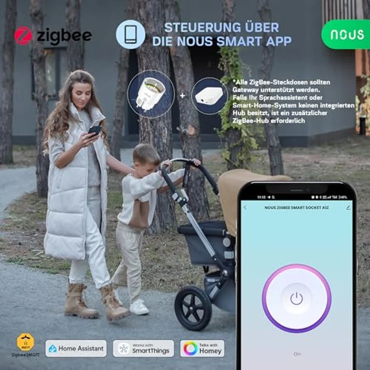NOUS A1Z Smarte Steckdose, ZigBee, 4er Set – Bild 3