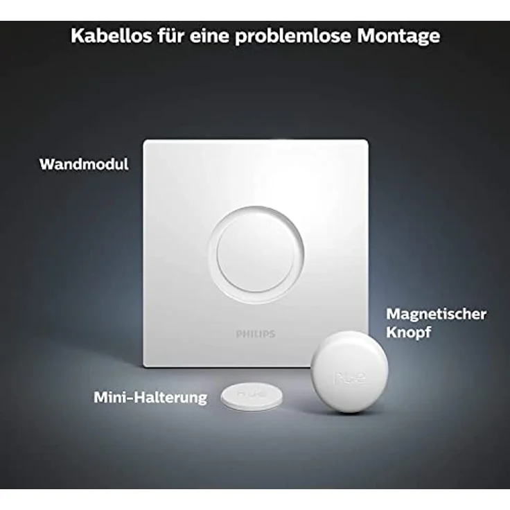 Philips Hue Smart Button, komfortables Dimmen ohne Installation, Zubehör für Philips Hue, kabellose Anbringung, Steuerung mit einem Klick – Bild 4