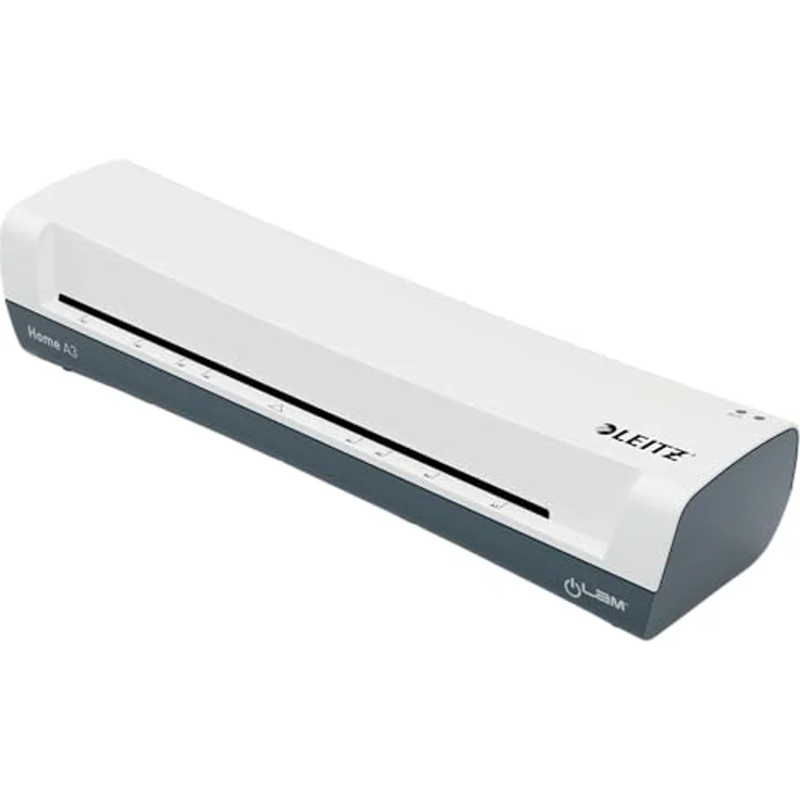 Leitz iLAM Home A3 Laminiergerät, Für 75 bis 125 mic Laminierfolien, 3 Minuten Aufwärmzeit, Inkl. Starterkit mit Folien, Ideal für den Einsatz Zuhause, Home Office & Schule, Weiß, 74320001 – Bild 1