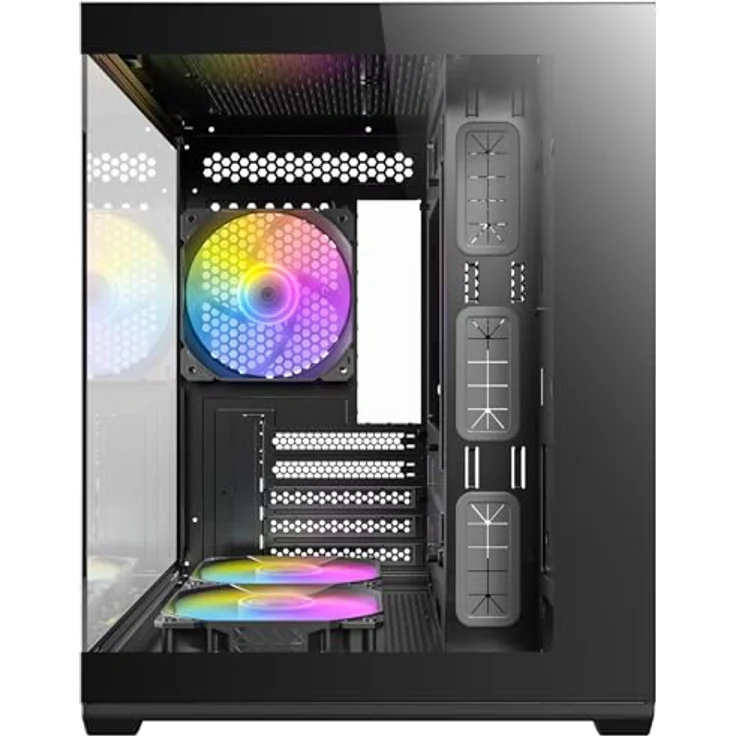 Antec CX60M ARGB Mini Tower Gehäuse, Micro-ATX, gehärtetes Glas, schwarz, mit optimiertem Airflow und Unterstützung für Flüssigkeitskühlung – Bild 4