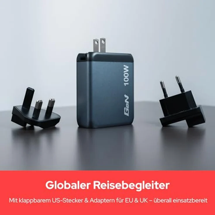 Verbatim GNC-100 GaN Charger, 100 W USB Ladegerät mit 4 Anschlüssen, Grau – Bild 6