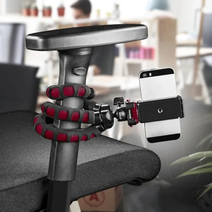 Mantona kaleido Flex leichtes Flex Stativ (mit hochwertigem 360° Kugelkopf, geeignet für Digital und Videokameras, Smartphones und Action Cams) sundown red – Bild 6