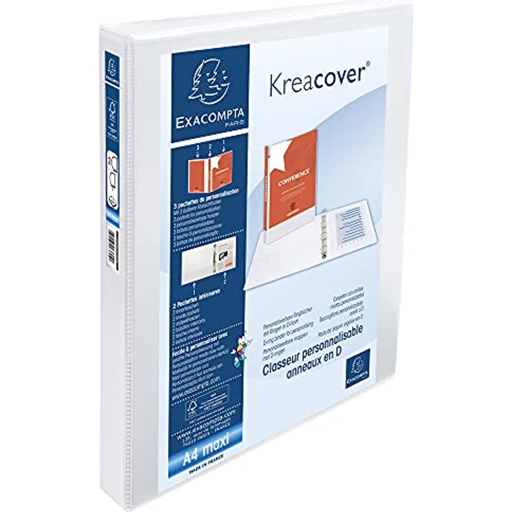 EXACOMPTA Aktenordner Exacompta Präsentationsringbuch mit 2 Ringen, Ring, individuell gestaltbares Cover, DIN A4, Ring-Ø 25 cm – Bild 3