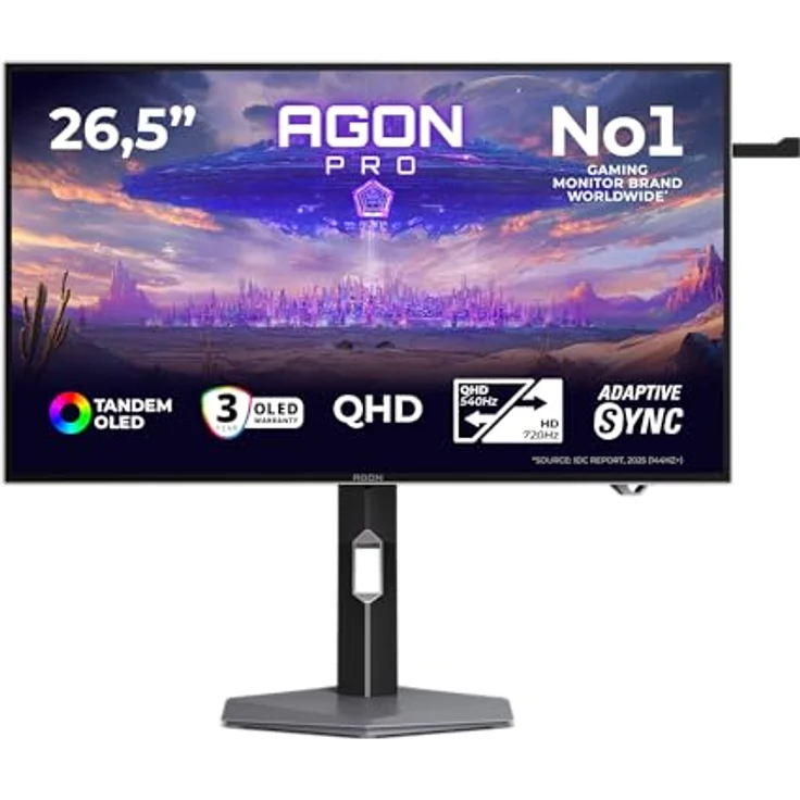 AOC AGP277QKDC 27 Zoll W-OLED Monitor mit HDR500 True Black, Höhenverstellung und integriertem USB Hub – Bild 2