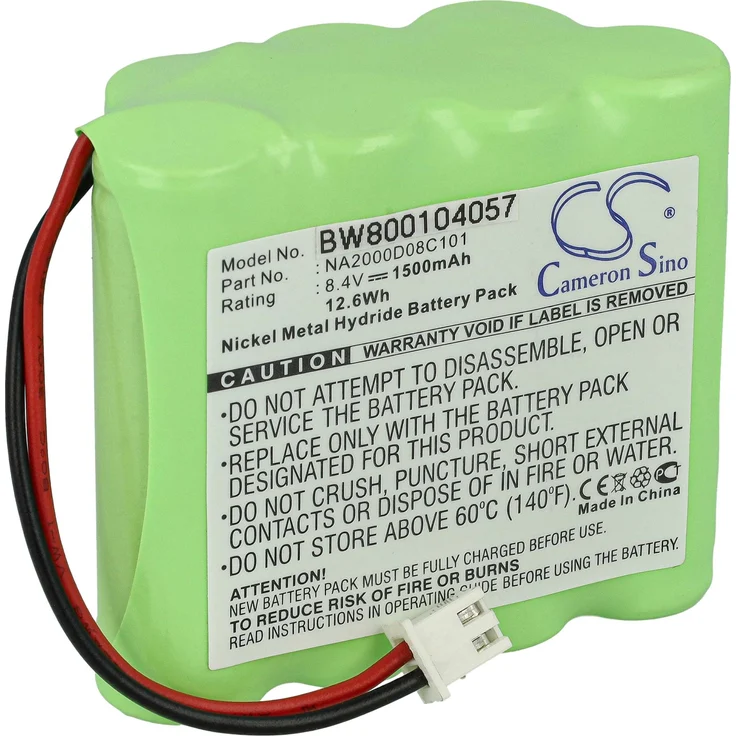 vhbw Akku Ersatz für Dual NA2000D08C101, NiMH, 1500 mAh, 8,4 V, grün