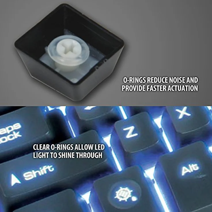 ENHANCE 140 Geräuschdämpfer/O-Ring Dämpfer für mechanische Tastaturen, SOFT 40A, Transparent, inklusive Tastenkappen-Entferner, Reinigungspinsel, Tuch und Zubehörtasche, für jede Tastatur – Bild 6