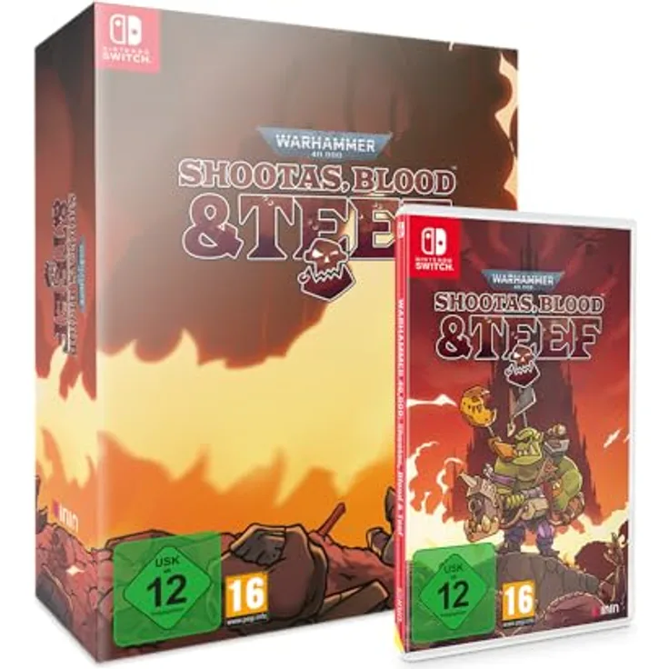 ININ Warhammer 40,000: Shootas, Blood and Teef Collector’s Edition, limitiert auf 2.500 nummerierte Exemplare, Nintendo Switch, handgezeichnetes 2D-Side-Scroller-Action-Abenteuer