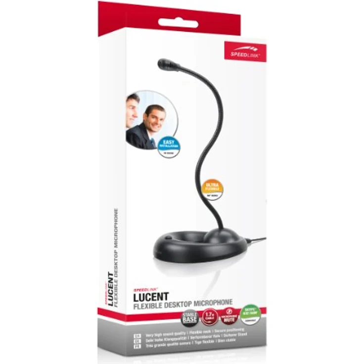 Speedlink LUNT Flexible Dekstop Microphone - Mikrofon für Büro-Home - glasklare Stimmübertragung, schwarz – Bild 3