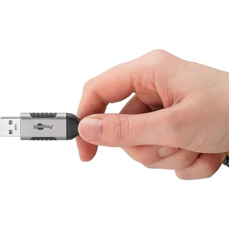 Goobay Ethernet-Kabel USB-A 3.0 auf RJ45 Slim, 5 m, CAT 6, bis zu 1 Gbit/s, schwarz-silber – Bild 7