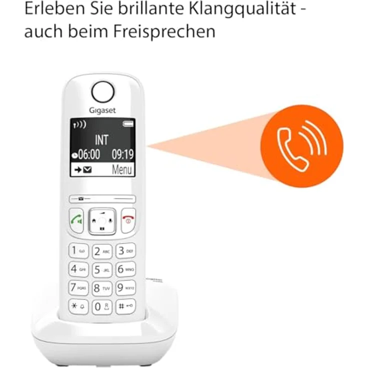 Gigaset AS690 - Schnurlostelefon ohne Anrufbeantworter - DECT-Telefon mit Freisprechfunktion, großes Display, große Tasten - Festnetztelefon, weiß - Preisvergleich – Bild 2
