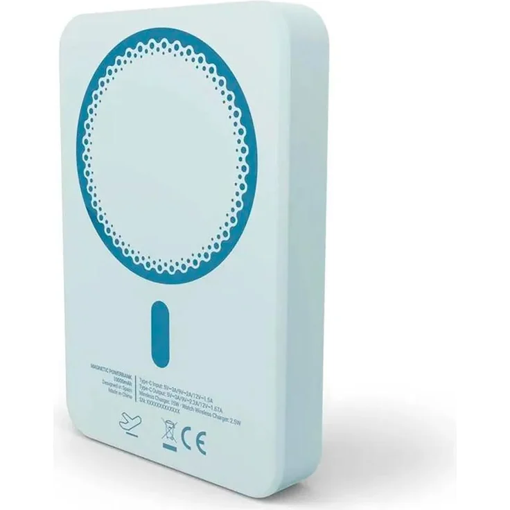 Energy Sistem Magnetic Powerbank 10000 mAh, Kabelloses Laden, Power Delivery, MagSafe-kompatibel, Blau