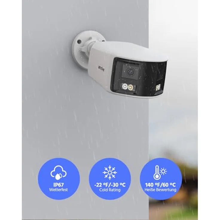 ANNKE 4K 8MP Dual-Objektiv PoE Außenüberwachungskamera mit 180° Panoramaansicht, Zwei-Wege Audio, KI Personen-/Fahrzeugerkennung, Farb-Nachtsicht, IP67 Wetterfest, Schwarz – Bild 7