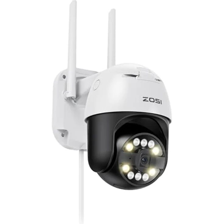 ZOSI 4K 8MP Pan/Tilt WLAN Überwachungskamera Aussen, 355°/140° Schwenkbare IP Kamera mit Plug-in Strom, Menschenverfolgung, 8X Digital Zoom, C296 – Bild 1