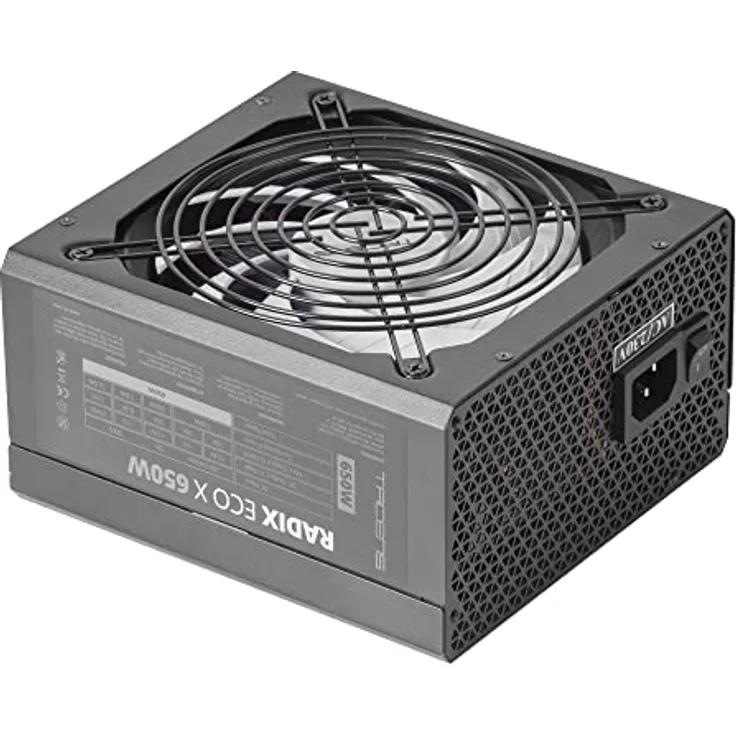 TACENS Radix ECO X 650, PC ATX Netzteil 650W, 6 Jahre Garantie, Silent AI-RPM Technologie, 87% Wirkungsgrad, Schwarz