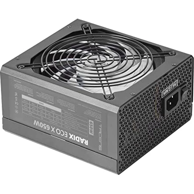 TACENS Radix ECO X 650, PC ATX Netzteil 650W, 6 Jahre Garantie, Silent AI-RPM Technologie, 87% Wirkungsgrad, Schwarz – Bild 1