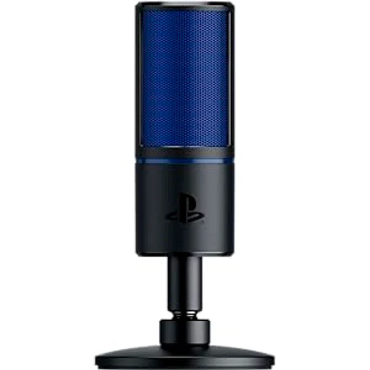 Razer Seiren X PS4 - USB Kondensator-Mikrofon für Streaming auf der PlayStation (Kompakt mit Schockdämpfer, Superniere Aufnahmemuster, latenzfrei, Stumm-Taste) Schwarz-Blau – Bild 9