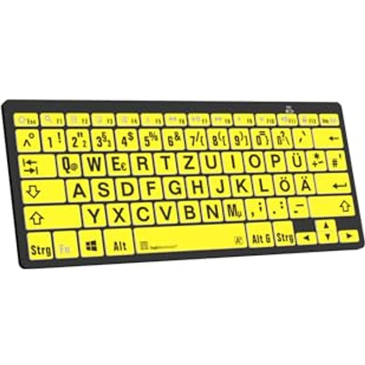 Logickeyboard XL-Print Black on Yellow dt. (PC/BT) (DE) Tastatur, Gelb, Schwarz – Bild 2