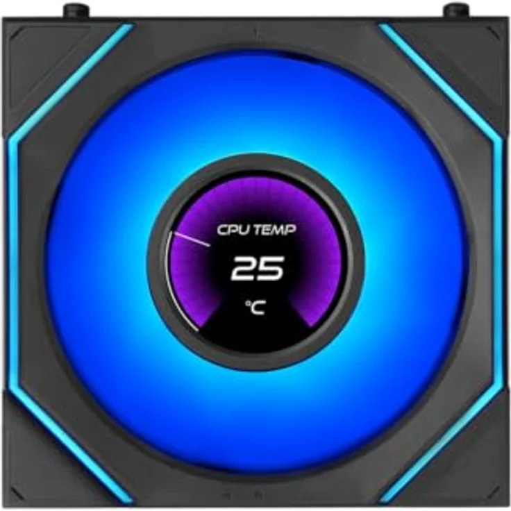 Lian Li UNI FAN SL-INF LCD FLEX, 120mm Wireless Lüfter mit ARGB, 1,8-Zoll LCD und Controller, schwarz, 3er-Pack – Bild 3