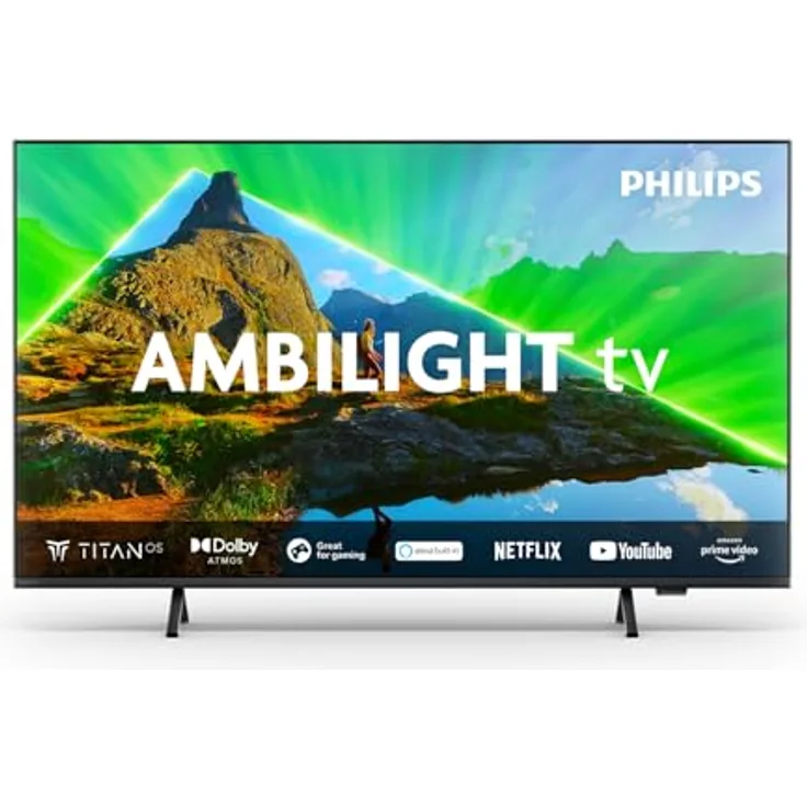 Philips Ambilight 65PUS8309 4K LED Smart TV - 65-Zoll Display mit Pixel-präziser Ultra HD, Titan OS Plattform und Dolby Atmos-Klang - Matt Schwarz - Preisvergleich