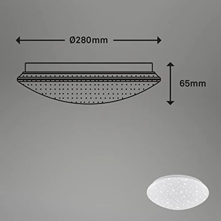 BRILONER LED Deckenlampe mit Sternenhimmel, 12 Watt, 1300 Lumen, 28x6,5 cm, Weiß – Bild 3