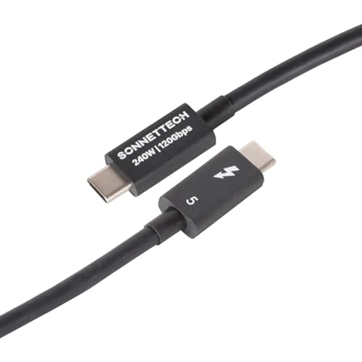 Sonnet Thunderbolt 5-Kabel, 1 m, Intel zertifiziert, 80 Gbit/s, 240 W Power Delivery, 8K-Video, kompatibel mit Thunderbolt 3, 4, USB4 und USB-C – Bild 1