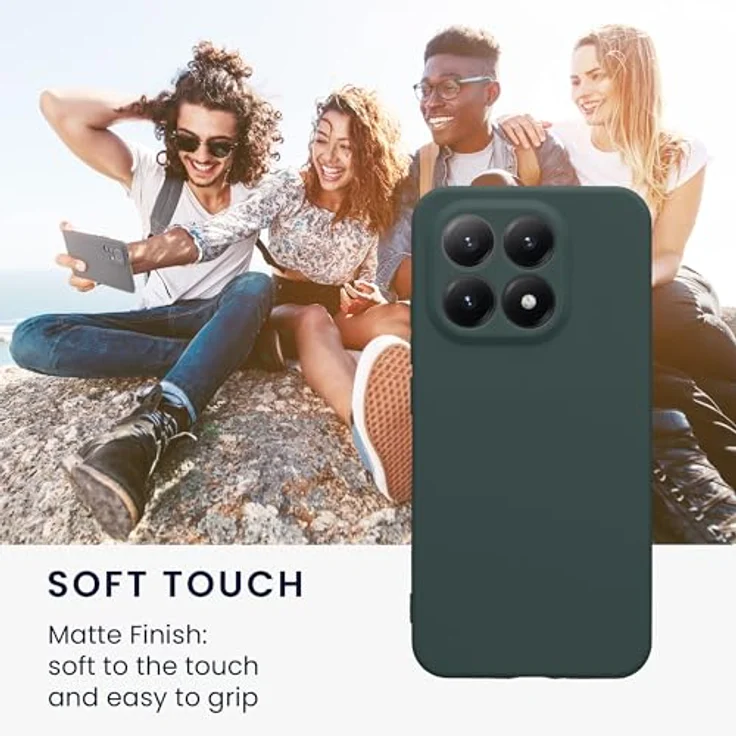 kwmobile Handyhülle für Xiaomi 15T, Silikon Case in Moosgrün, elastisch und rutschfest, präzise Ausschnitte für Kameralinsen – Bild 4