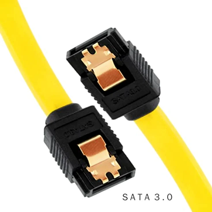 BIGtec BIG1890 1m HDD S-ATA Kabel gelb gerade/gerade Kontakte vergoldet – Bild 3