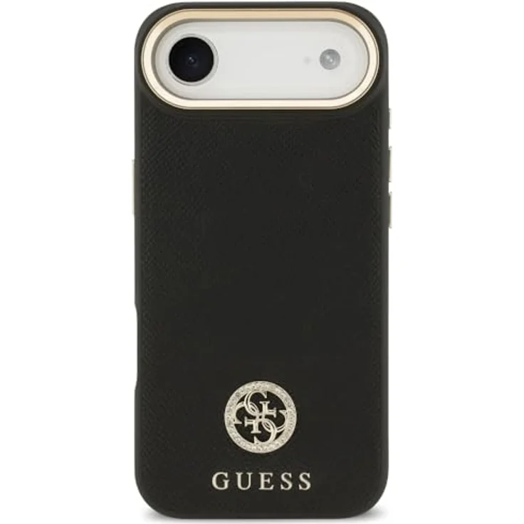CG MOBILE Guess Grained Strass Logo Schutzhülle für iPhone 17 Air, kompatibel mit MagSafe, schwarz, TPU/PC/Kunstleder – Bild 3