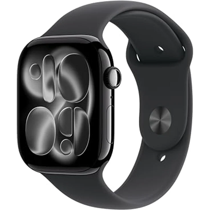 Apple Watch Series 11 GPS, 46 mm, Aluminiumgehäuse Diamantschwarz, Sportarmband Schwarz - M/L – Bild 1
