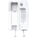 Gigaset DESK 200 - Schnurgebundenes platzsparendes Telefon mit elastischem Kabel - 10 Kurzwahleinträge - Wahlwiederholung - hörgerätekompatibel - MFV- oder Impulswahl einstellbar, weiß