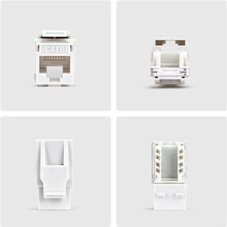StarTech Cat6 Keystone Jack 24er-Pack, UTP, 90° LSA Anschluss, für LAN Verkabelung, Weiß – Bild 5