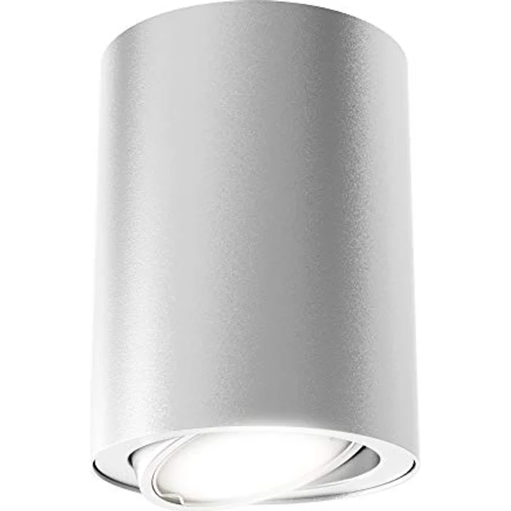 BRILONER Briloner Leuchten LED Aufbauleuchte, Deckenlampe GU10, Reflektor schwenkbar, 400 Lumen, 3.000 Kelvin, Silber, Ø 8cm, 5 W, Silberfarbig – Bild 1