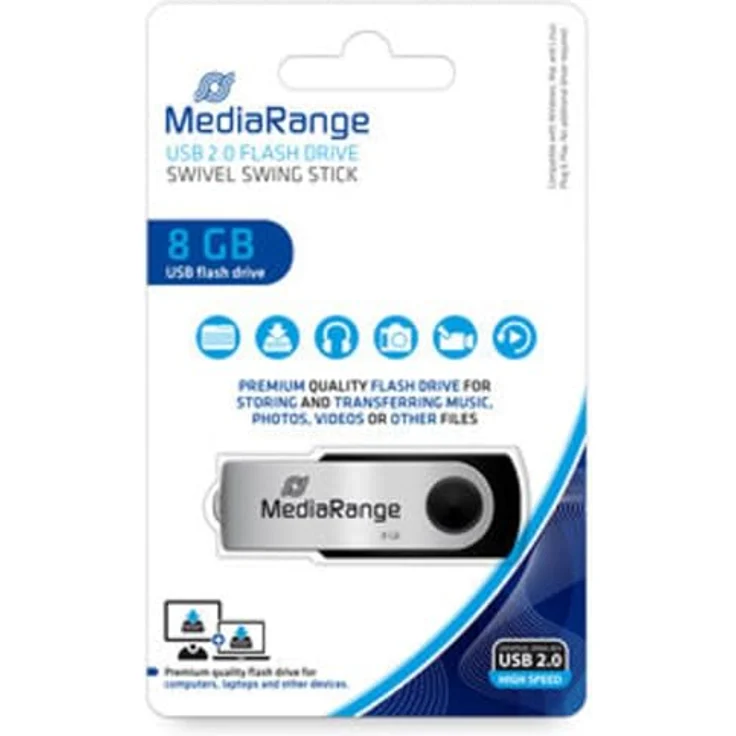 Mediarange Flexi-Drive 8 GB, USB-A 2.0 USB-Stick ohne Logo, kompakt und zuverlässig – Bild 2