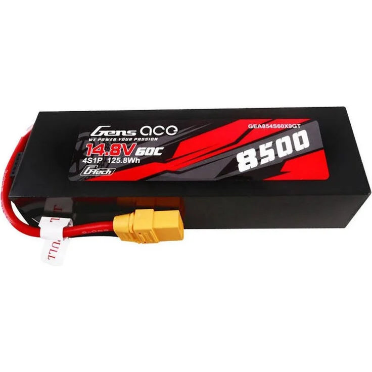 Gens ace GEA854S60X9GT, 8500mAh 14,8V 60C 4S1P Lipo Batterie mit XT90-Stecker und PC-Materialgehäuse