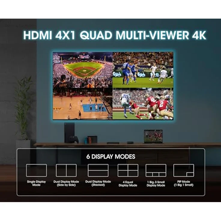 Manhattan 208406 HDMI-Video-Switch, 4K Auflösung, integrierte Skaliertaste – Bild 5