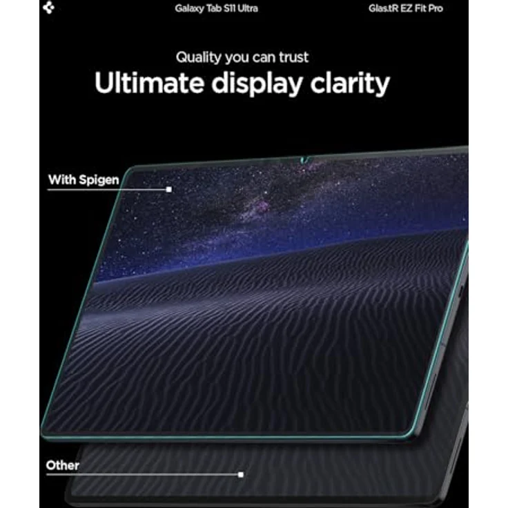 Spigen Glas.tR EZ Fit Pro Schutzfolie für Samsung Galaxy Tab S11 Ultra, 9H härte, kratzfest, kristallklar, inklusive Installationskit – Bild 3