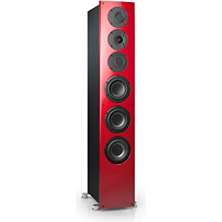 Nubert nuVero 110 | Rot/Schwarzer Standlautsprecher | 1 Stück High End Lautsprecher | Lautsprecher für Stereo | HiFi Qualität auf höchstem Niveau | Passive Standbox mit 3 Wegen Made in Germany