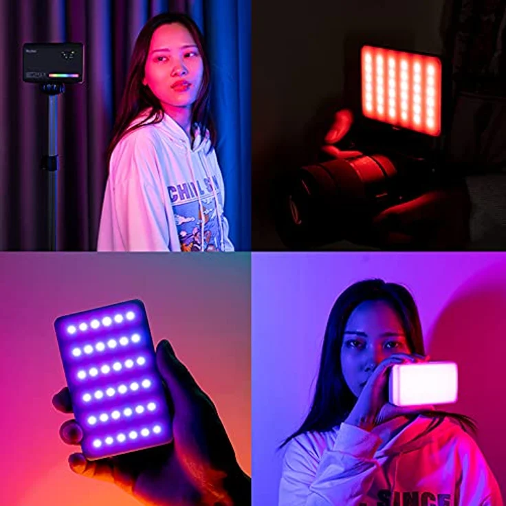 Rollei Lumis Compact RGB, kleine RGB Dauerlicht mit 360 Farben und tollen Lichteffekten, kompackte LED Lampe im Smartphone Format 28565 schwarz – Bild 4