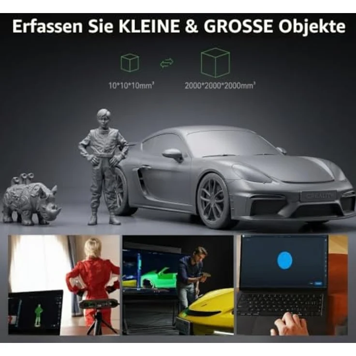 CREALITY CR-Scan Otter, 3D Scanner mit präziser vier Stereo-Linsen-Technologie, geeignet für Objekte von 10x10x10 mm bis 2000x2000x2000 mm – Bild 8