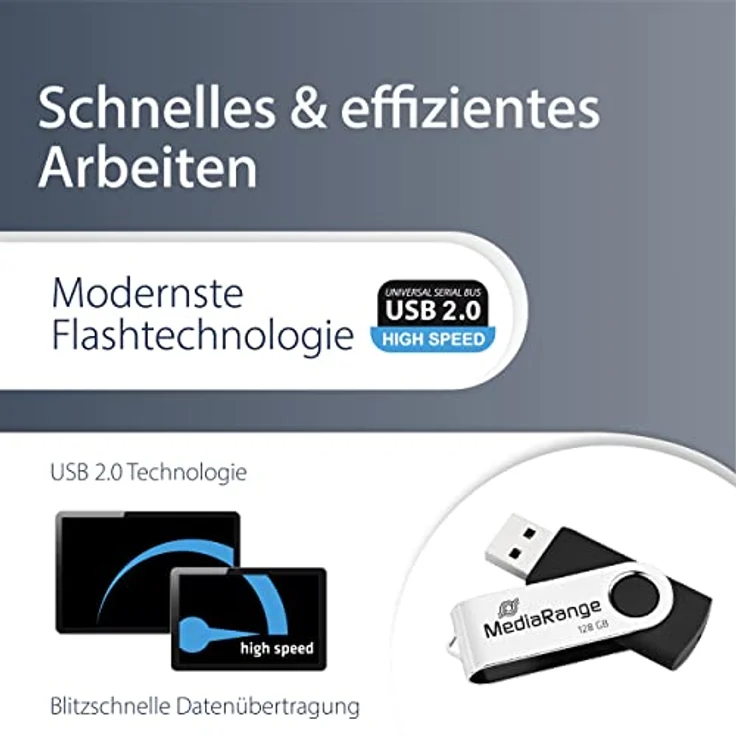 MediaRange USB Stick 2.0, 128GB schwarz-silber – Bild 3