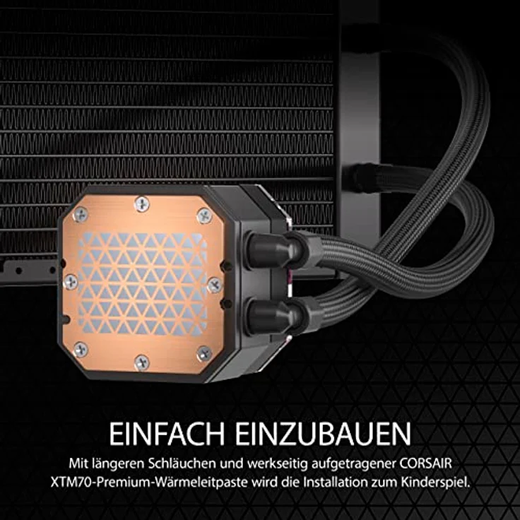 Corsair iCUE H170i Elite CAPELLIX XT Flüssig-CPU-Kühler - DREI AF140 RGB Elite-Lüfter - 420-mm-Radiator - Intel LGA 1700, 1200, 115X, 2066, AMD AM5, AM4 - Inklusive iCUE Commander CORE - Schwarz – Bild 5