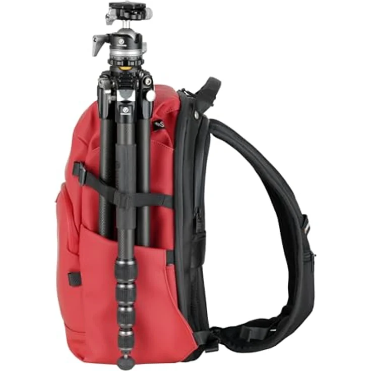 Vanguard VEO LITE B20L RD, Kamerarucksack rot, 20 Liter mit wetterfestem Material und Platz für Vollformat-Kamera und 3 Objektive – Bild 4