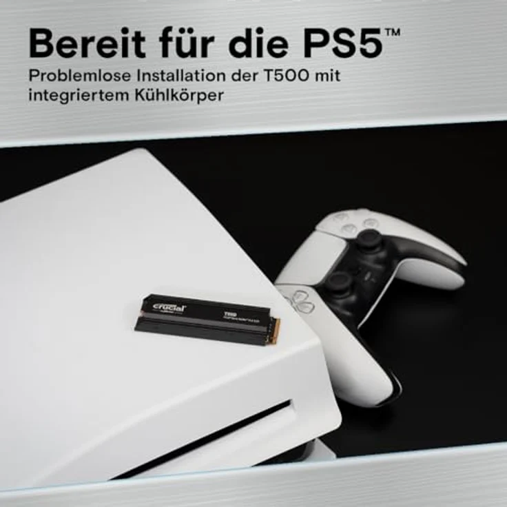 Crucial T500 2TB PCIe Gen4 NVMe M.2 Interne Gaming SSD mit Kühlkörper, bis zu 7400MB/s, (PS5) kompatibel + 1 Monat Adobe CC alle Apps - CT2000T500SSD5 – Bild 3